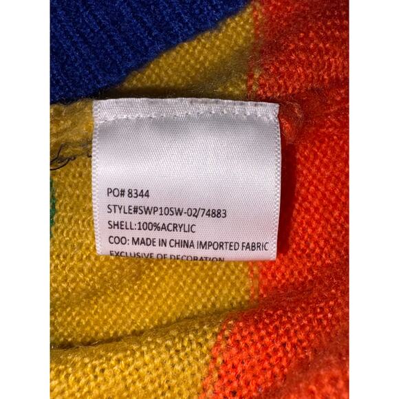 Nasty Gal Women’s M/L Rainbow Crewneck Sweater - Picture 6 of 8